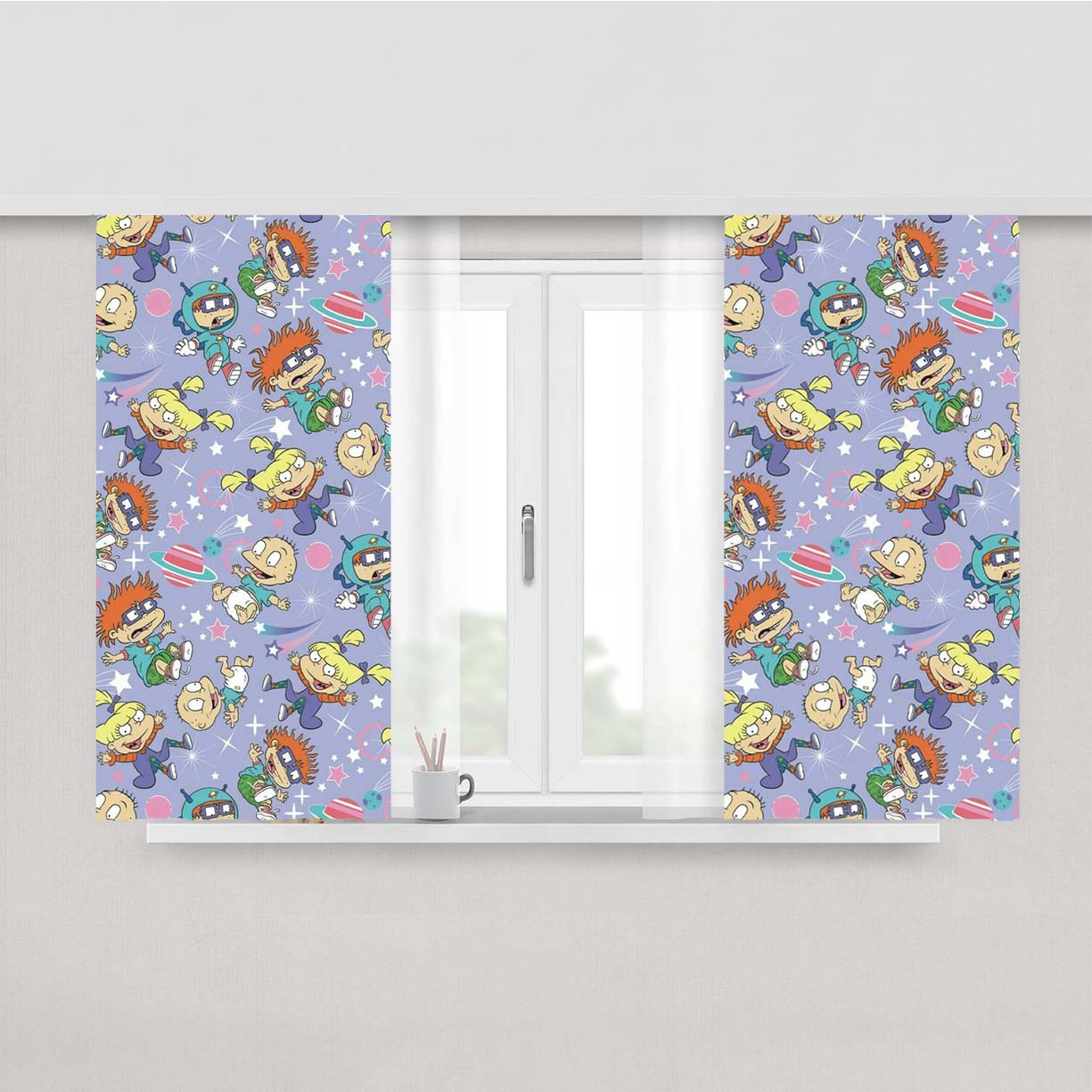 The Rugrats Pattern Acid G Peach Skin Window Curtains