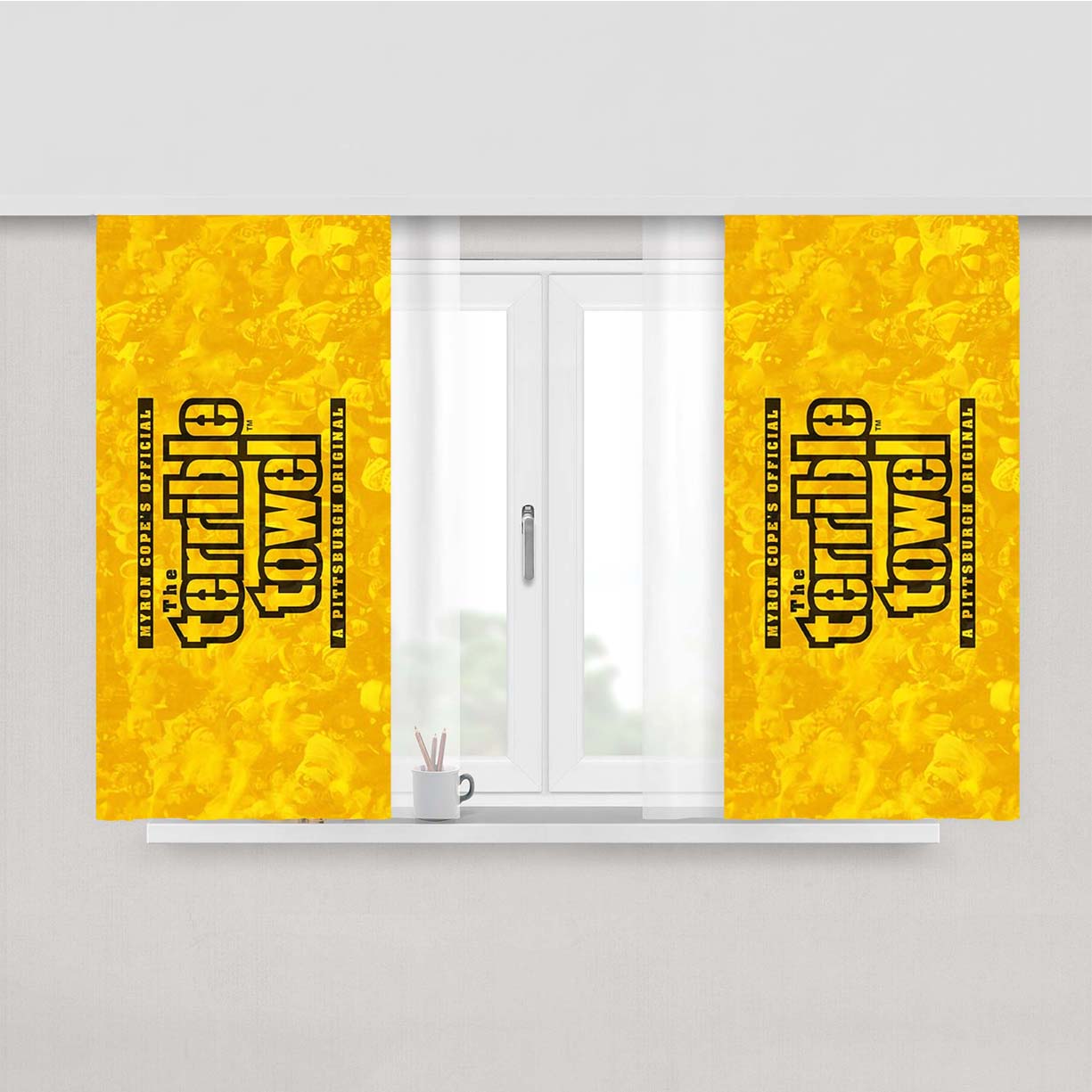 The Terrible Towel Pittsburgh Steelers Peach Skin Window Curtains