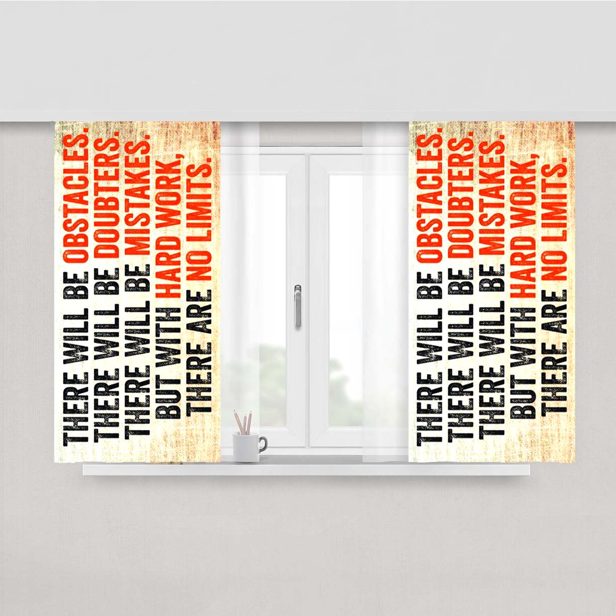 There Will Be Nike Peach Skin Window Curtains