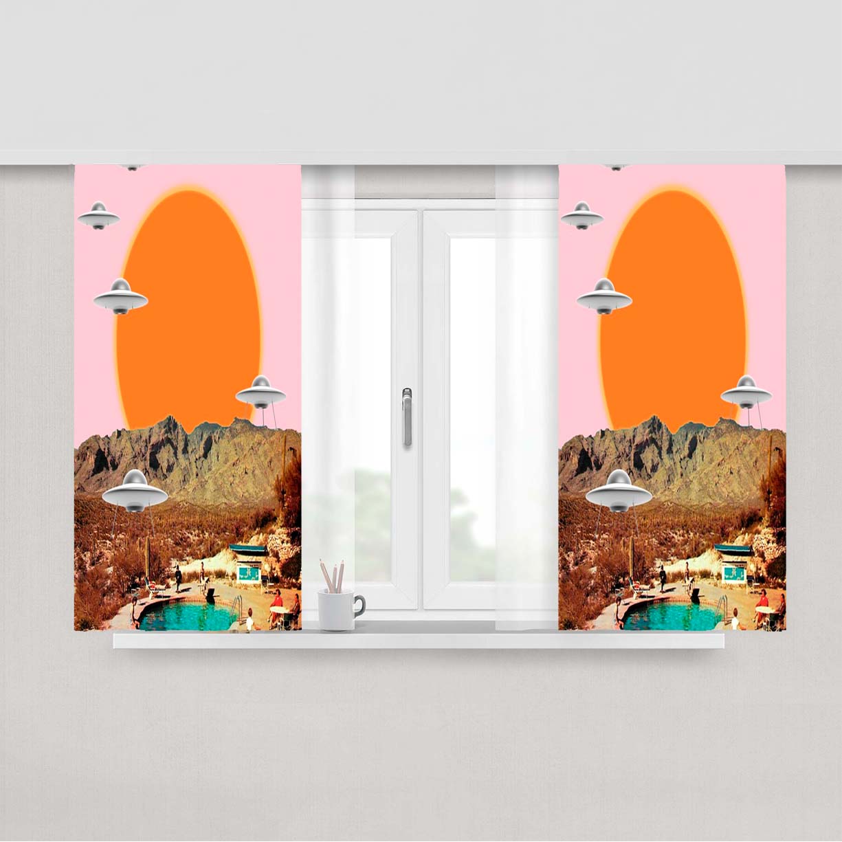 They'Ve Arrived Peach Skin Window Curtains