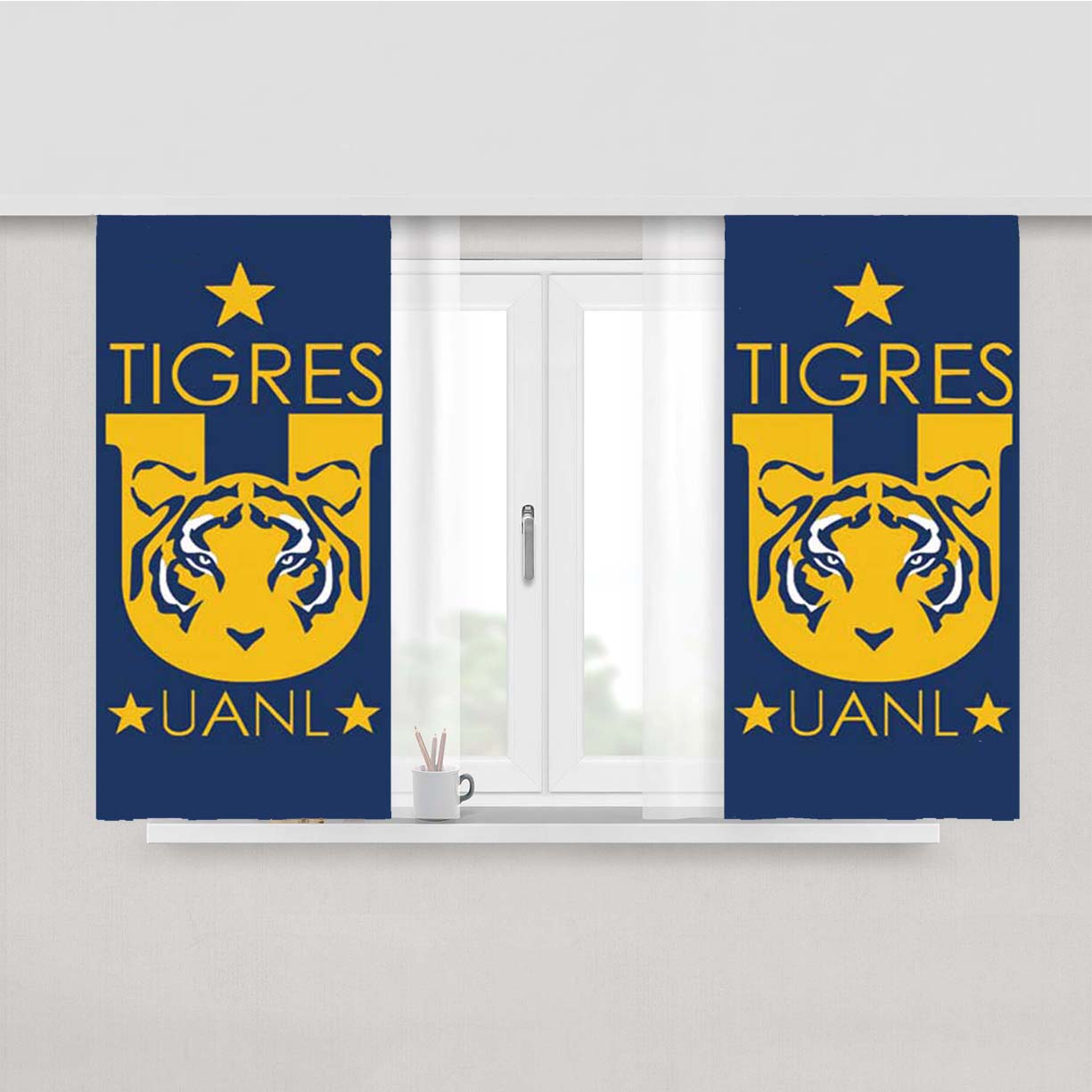 Tigres Uanl Logo Peach Skin Window Curtains