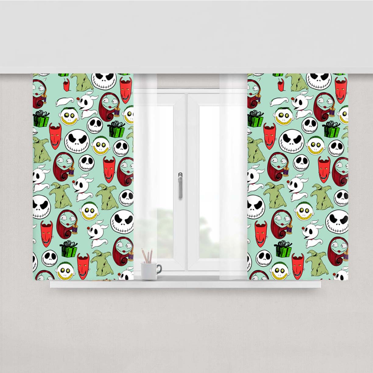 Tnbc Characters Pattern Peach Skin Window Curtains
