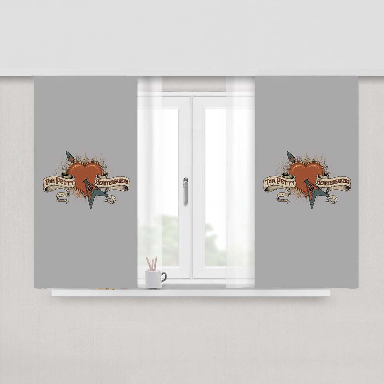 Tom Petty And The Heartbreakers Peach Skin Window Curtains
