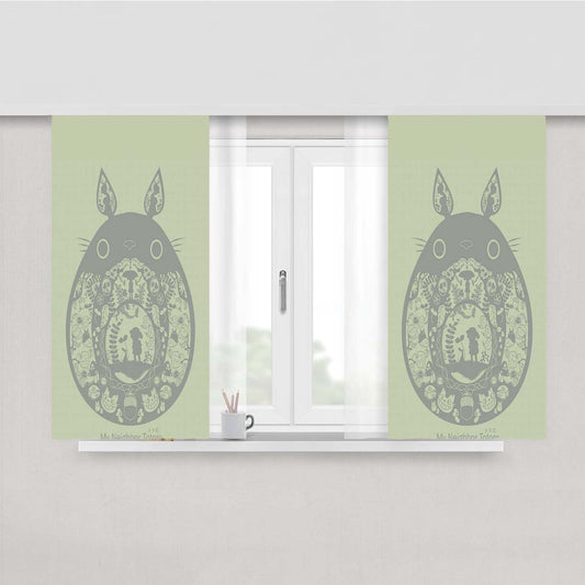 Totoro Pattern Arts Peach Skin Window Curtains