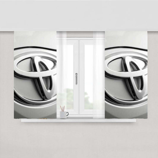 Toyota Logo Chrome Peach Skin Window Curtains