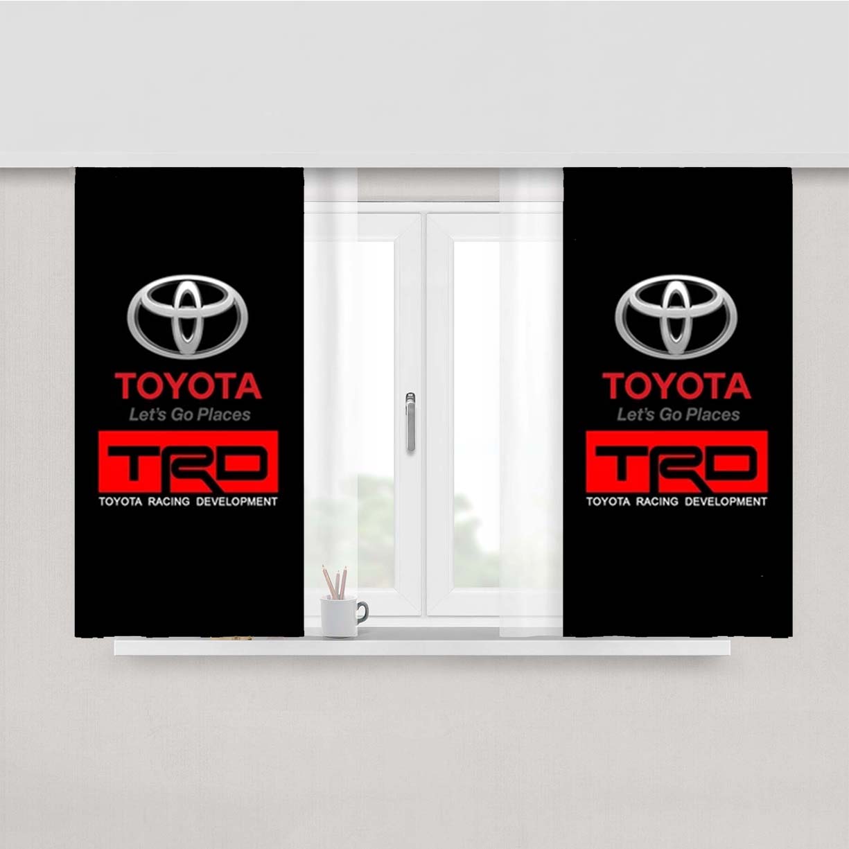 Toyota Trd Logo Peach Skin Window Curtains