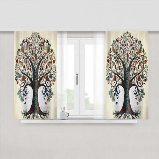 Tree Of Life Peach Skin Window Curtains