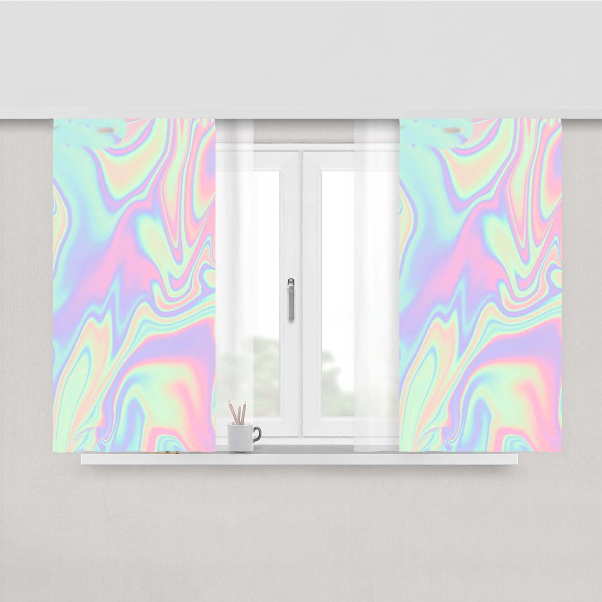 Trippy Tie Dye Peach Skin Window Curtains