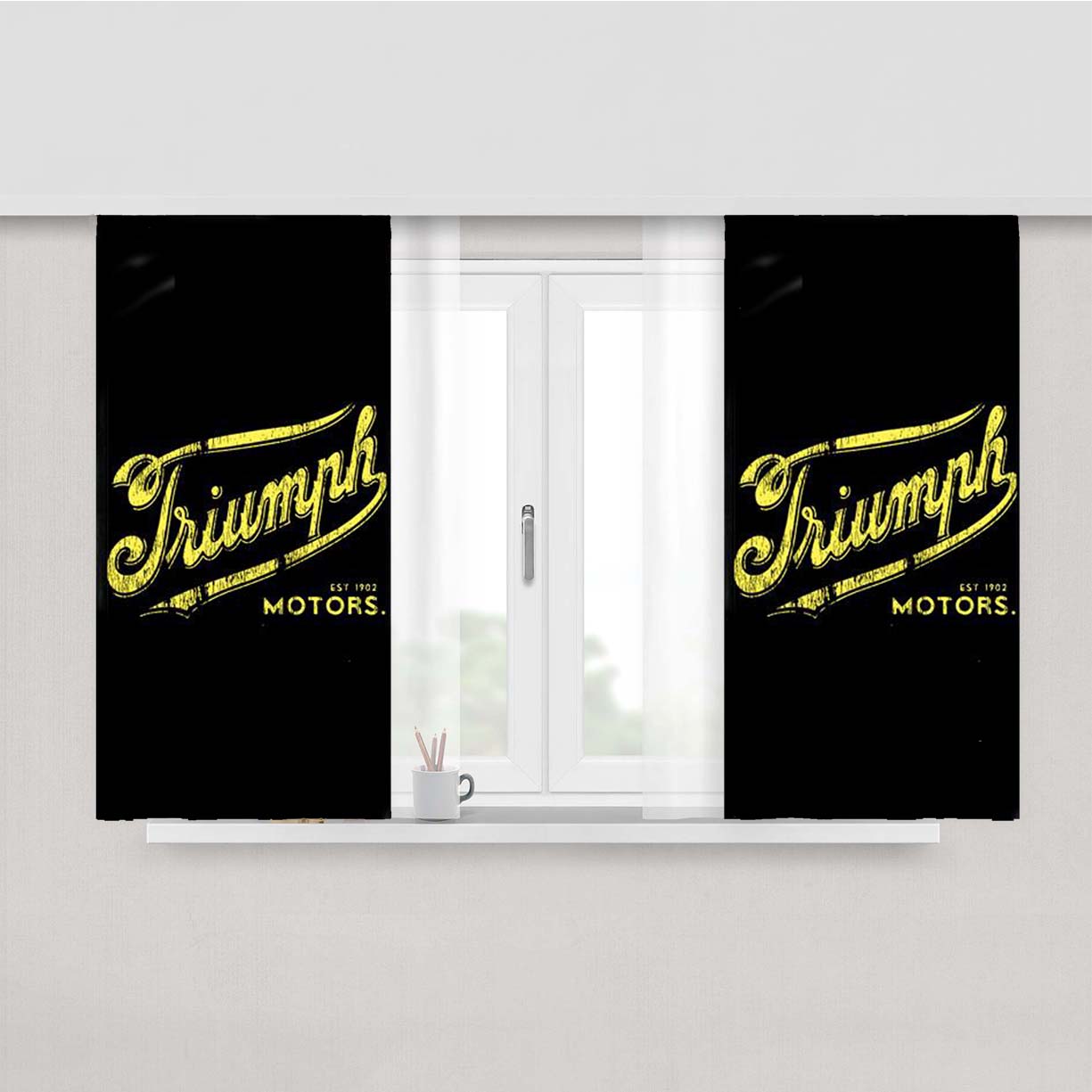 Triumph Logo 51 Peach Skin Window Curtains