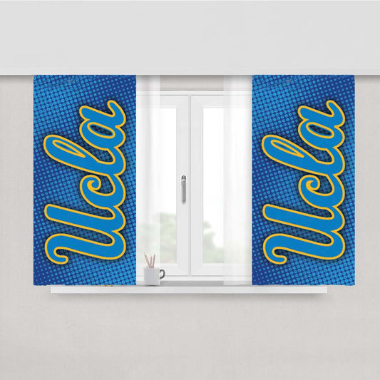Ucla Bruins Halftone Blue Peach Skin Window Curtains