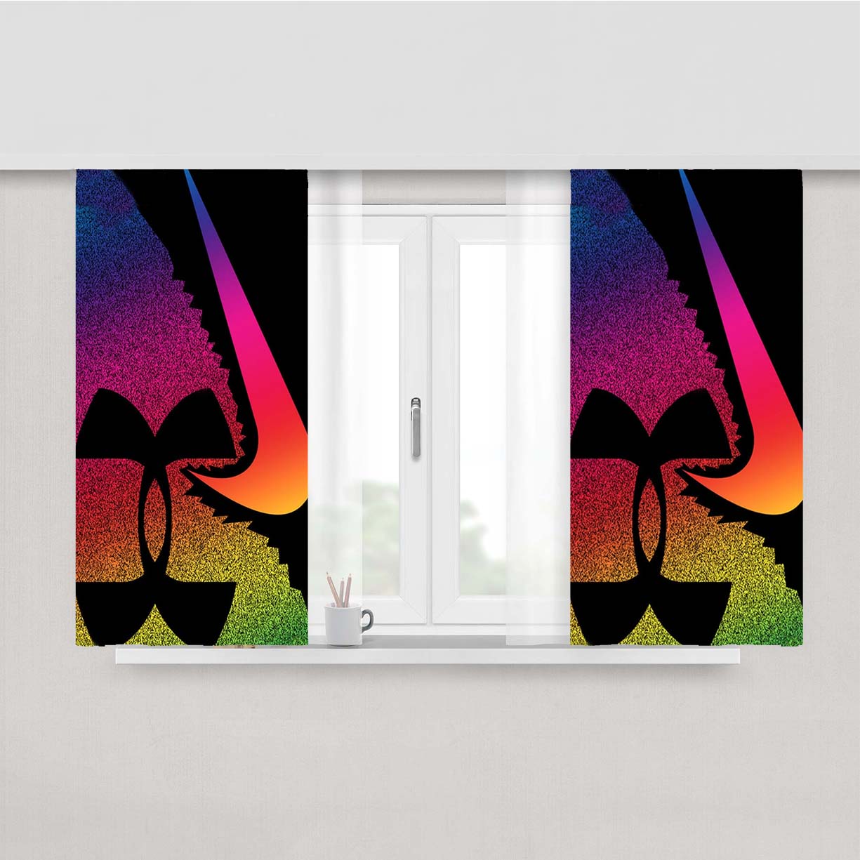 Under Armour Nike Color Peach Skin Window Curtains