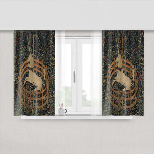 Unicorn In Captivity Peach Skin Window Curtains