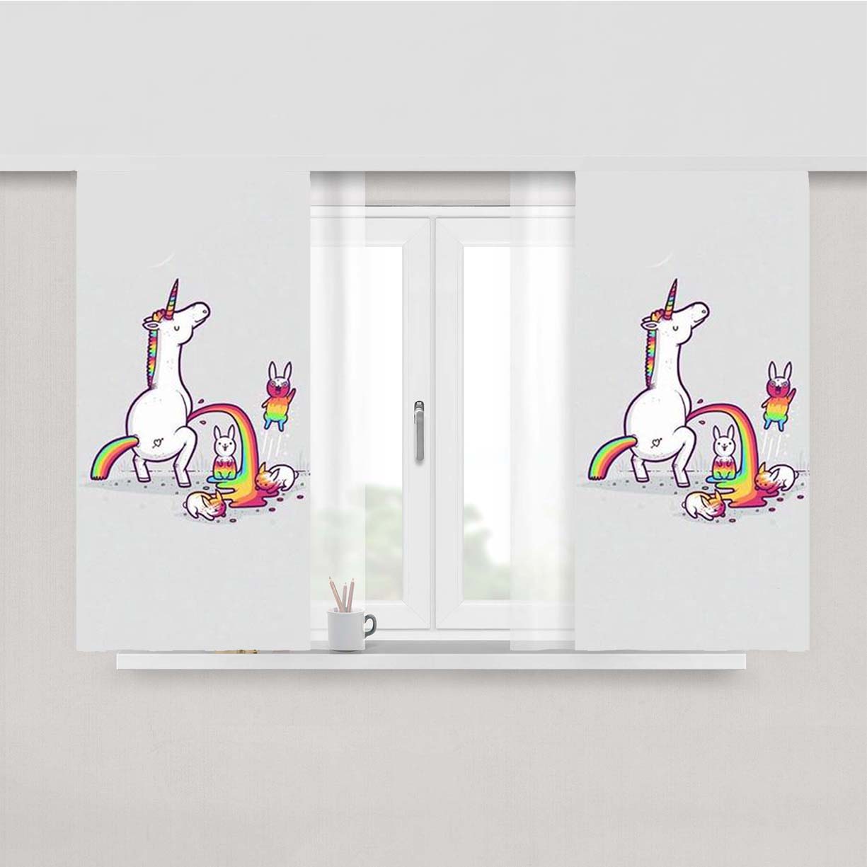 Unicornio Meando Peach Skin Window Curtains