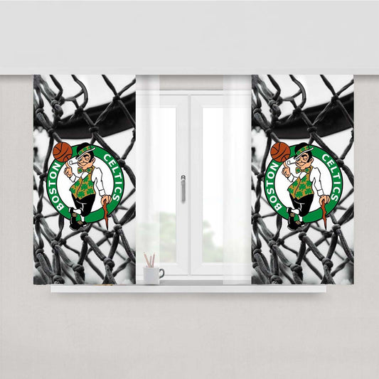 Unique Boston Celtics Peach Skin Window Curtains