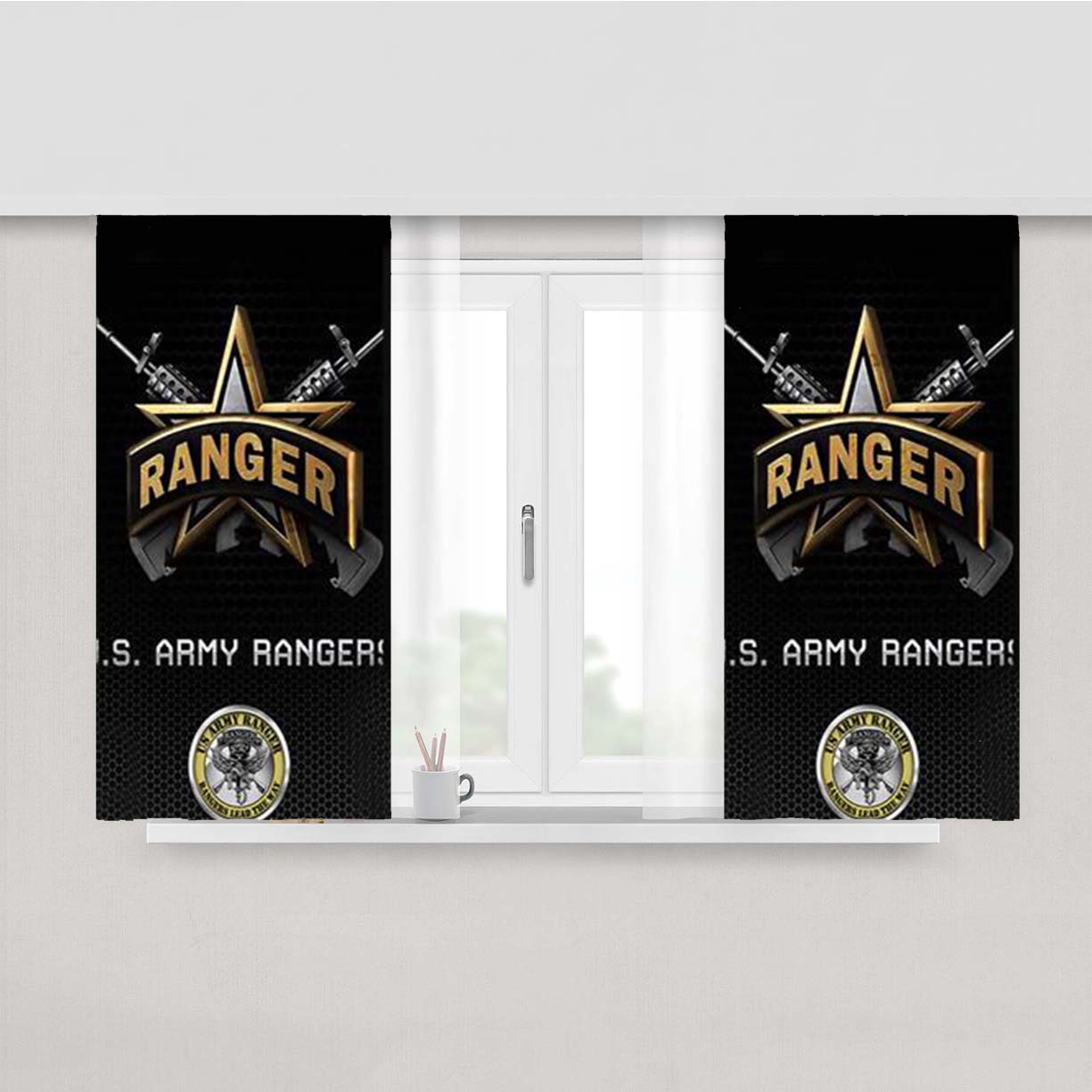 Us Army Rangers Peach Skin Window Curtains