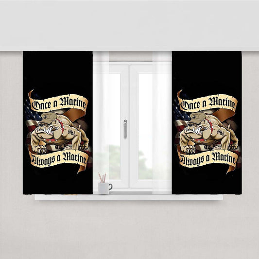 Us Marine Corps 2 Peach Skin Window Curtains