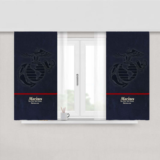 Us Marine Corps Icon Peach Skin Window Curtains