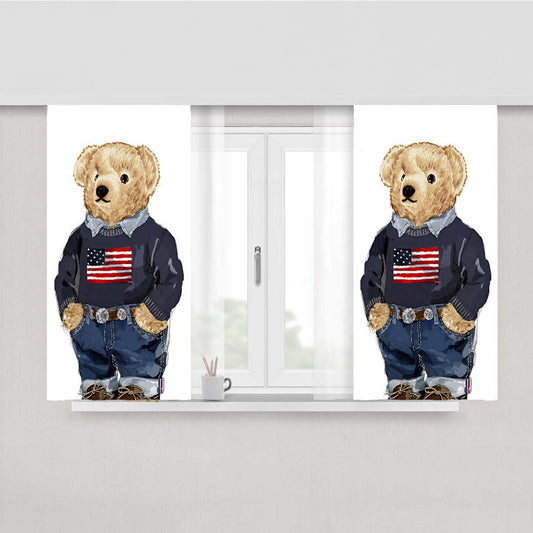 Usa Bear Polo Ralph Lauren Peach Skin Window Curtains