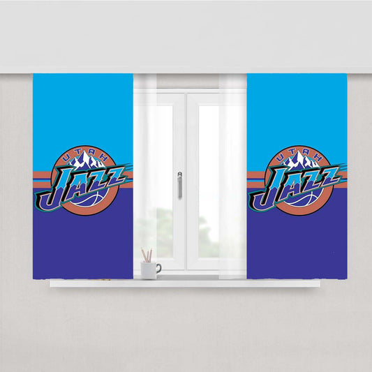 Utah Jazz Basketball Logo Peach Skin Window Curtains