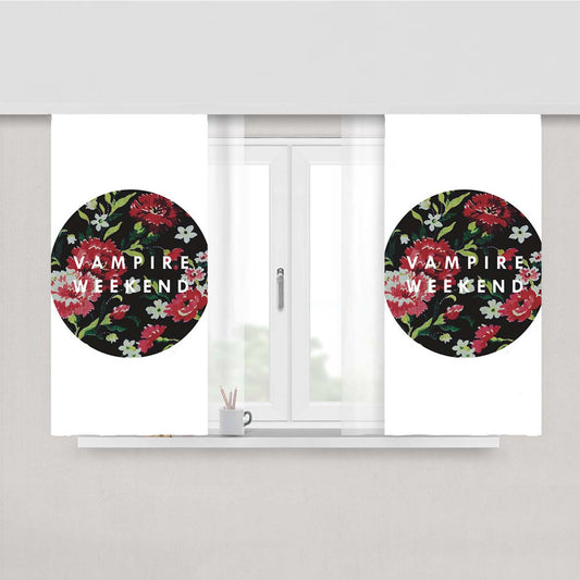 Vampire Weekend Floral Peach Skin Window Curtains