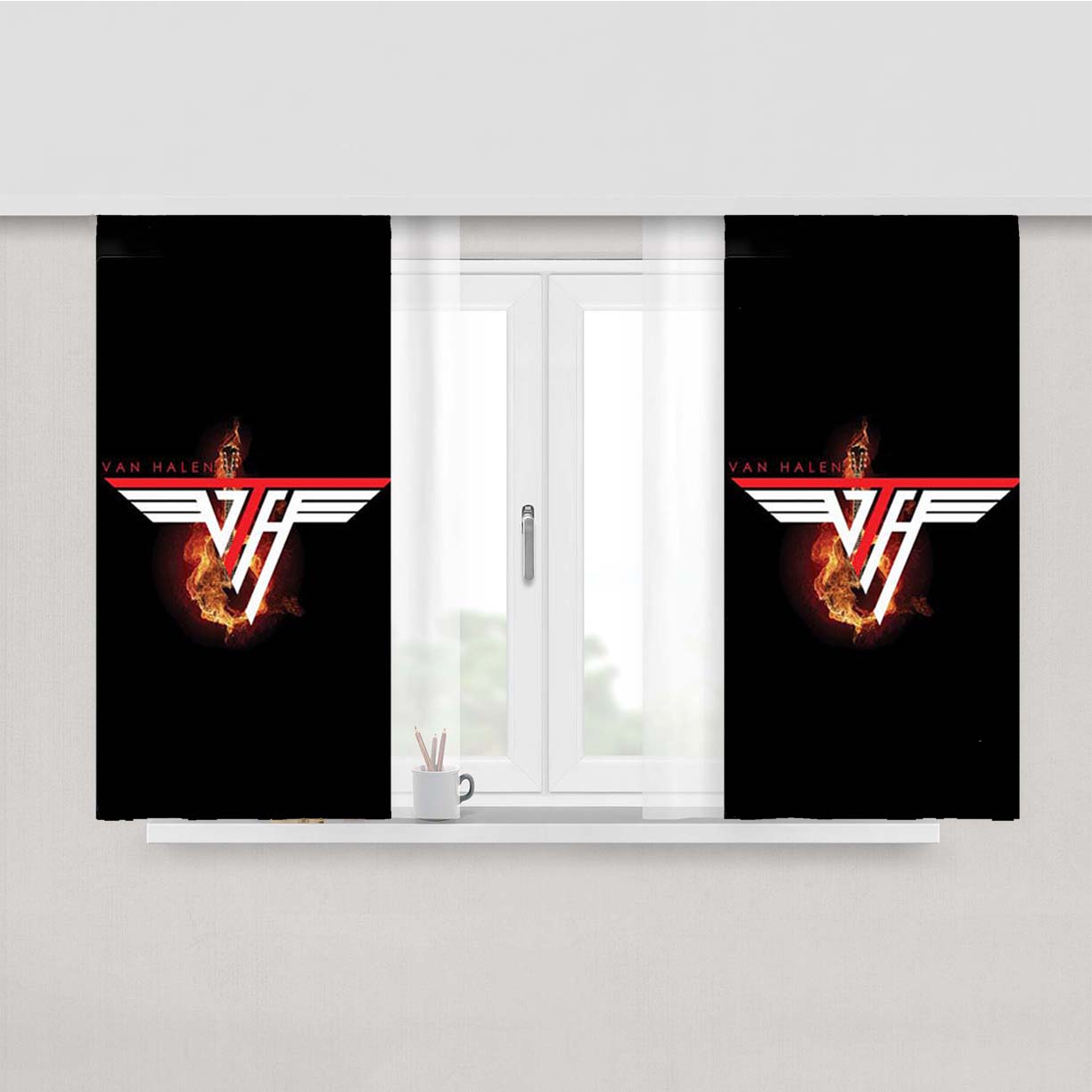 Van Halen Peach Skin Window Curtains