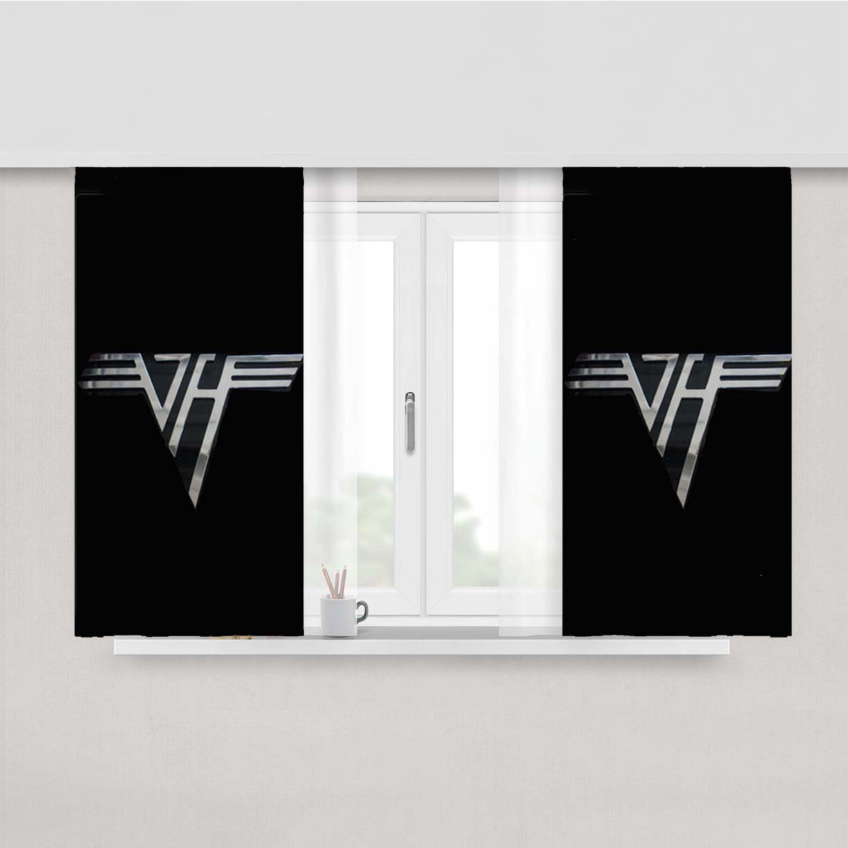 Van Halen Logo Peach Skin Window Curtains