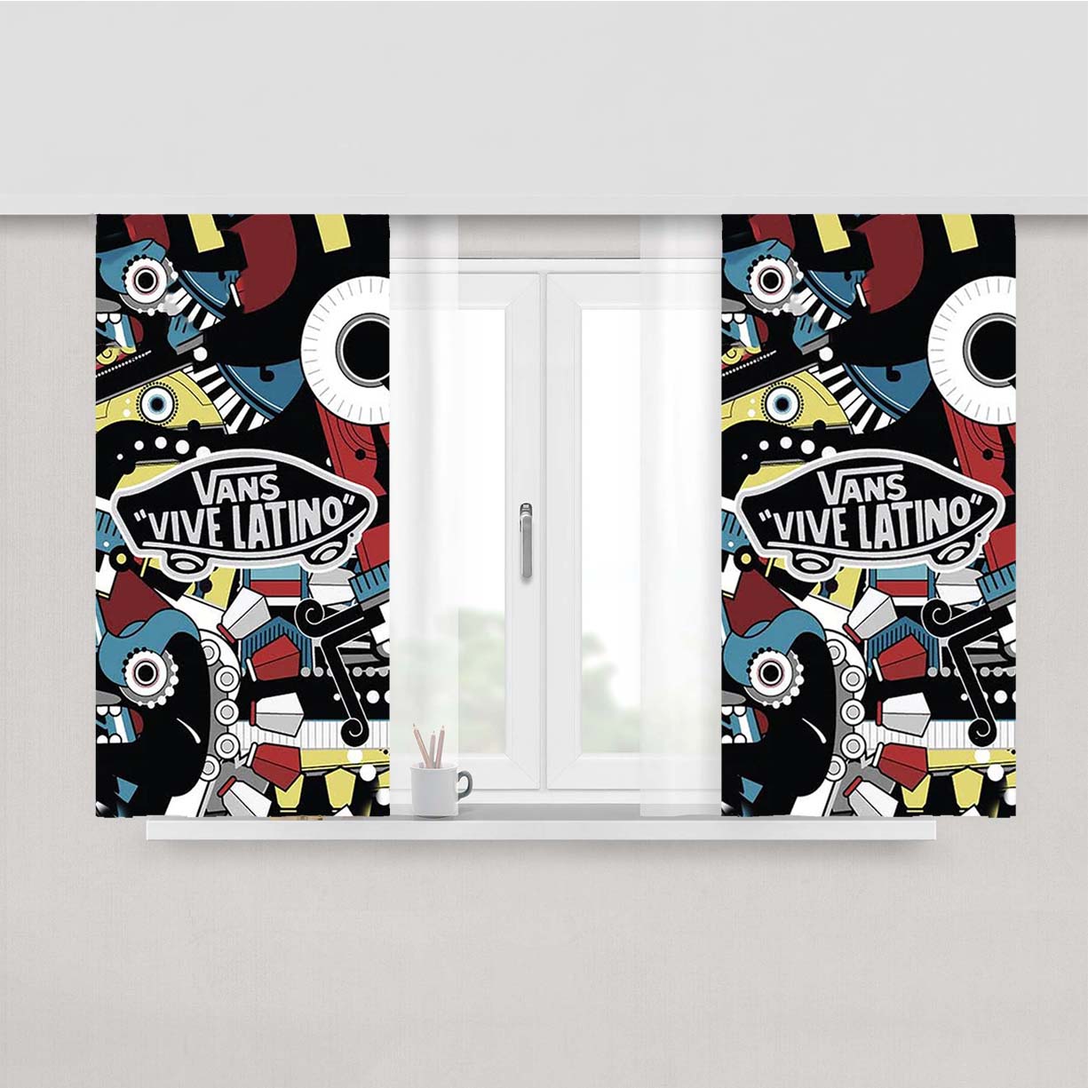 Vans Off The Wall Vive Peach Skin Window Curtains