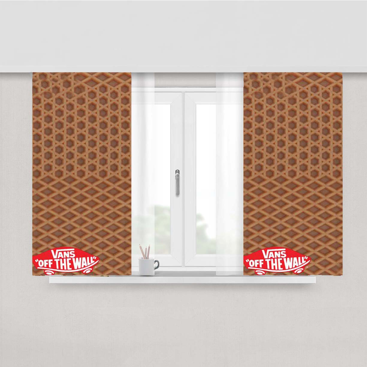 Vans Sol Pattern Peach Skin Window Curtains