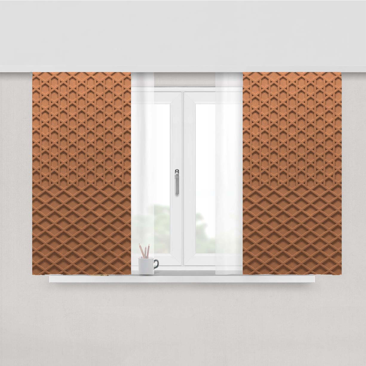 Vans Sole Pattern Peach Skin Window Curtains