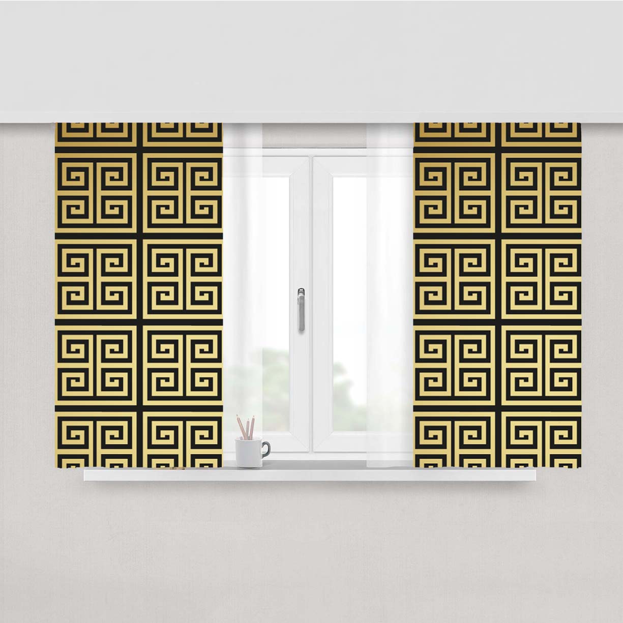 Versace Gold Pattern Peach Skin Window Curtains