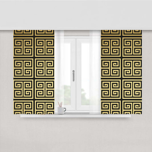 Versace Gold Pattern Peach Skin Window Curtains