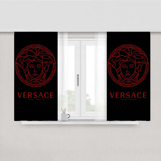 Versace Red Pattern Peach Skin Window Curtains