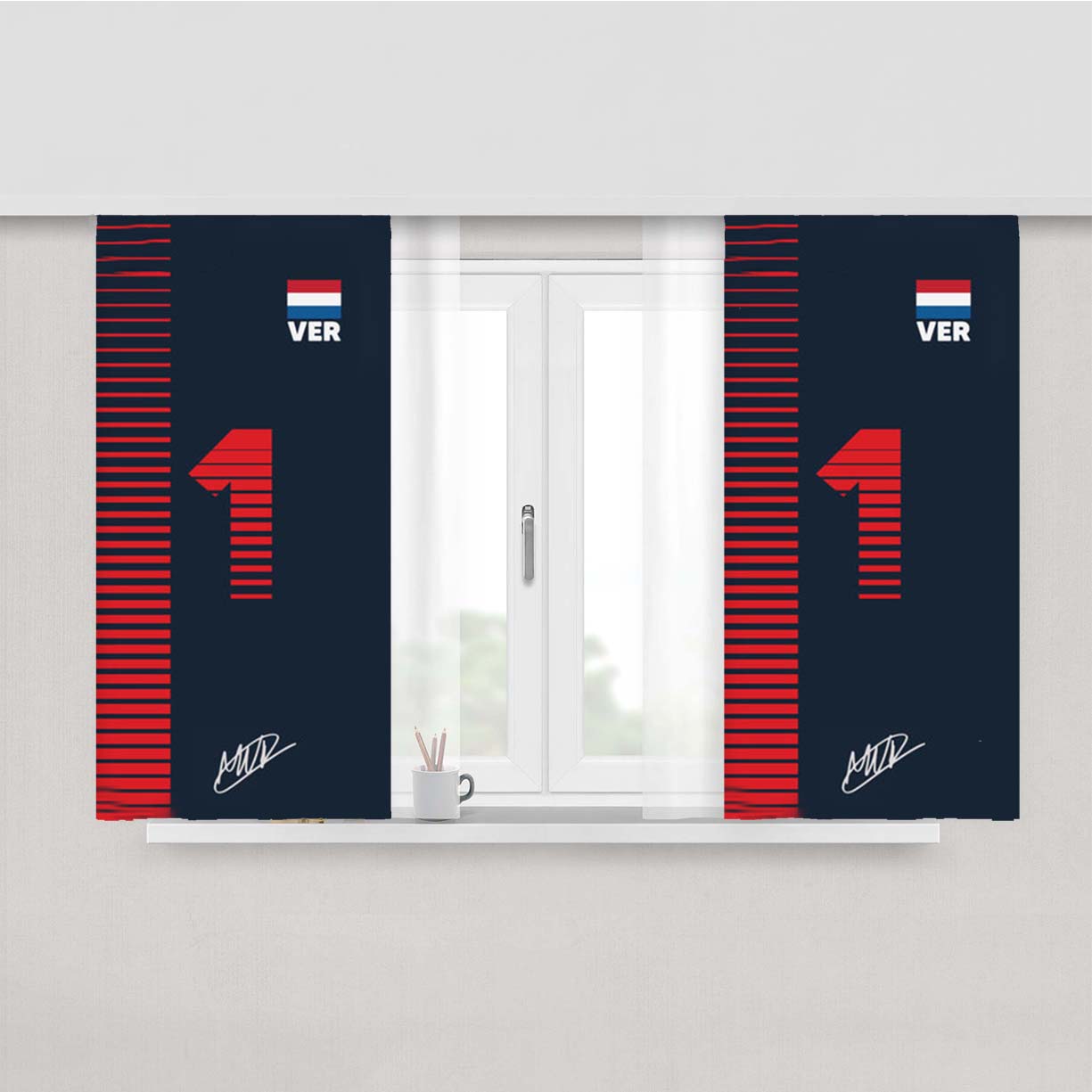 Verstappen - F1 Peach Skin Window Curtains