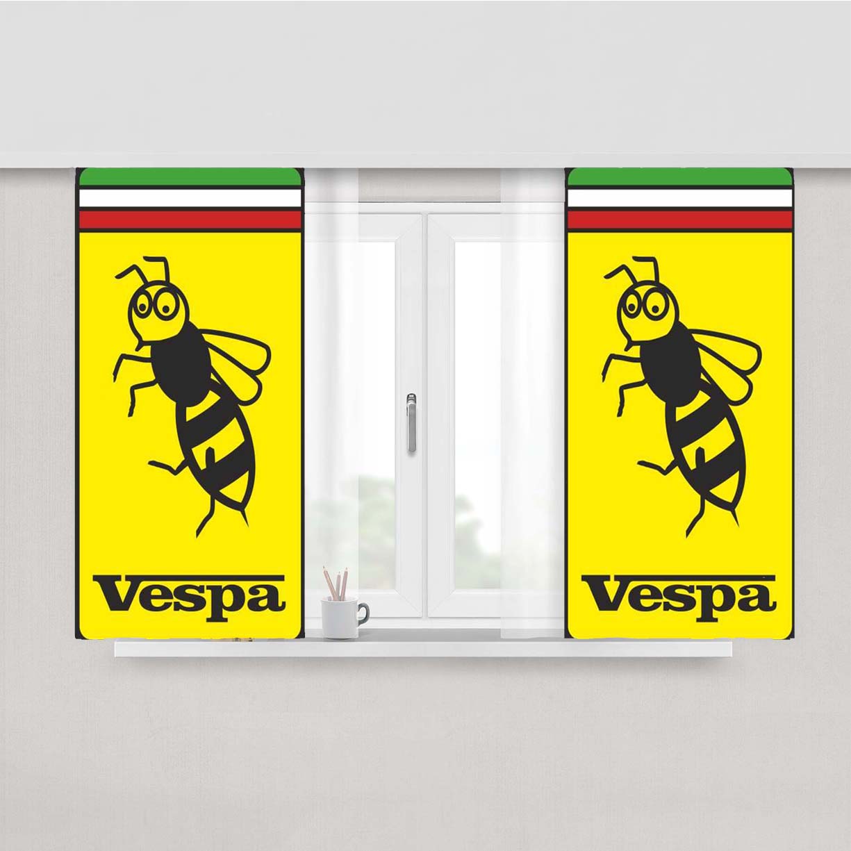Vespa Peach Skin Window Curtains