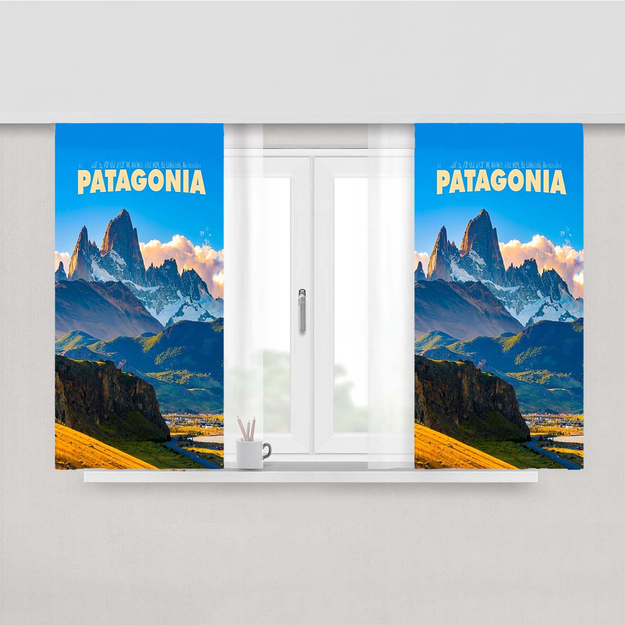 Vintage-Style Patagonia Travel Peach Skin Window Curtains