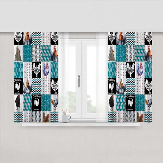 Vintage Style Chicken Shower Curtain Peach Skin Window Curtains