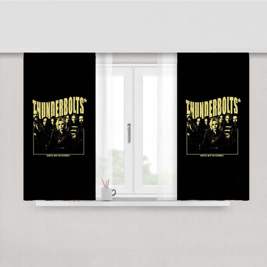 Vintage Thunderbolts Movie Peach Skin Window Curtains