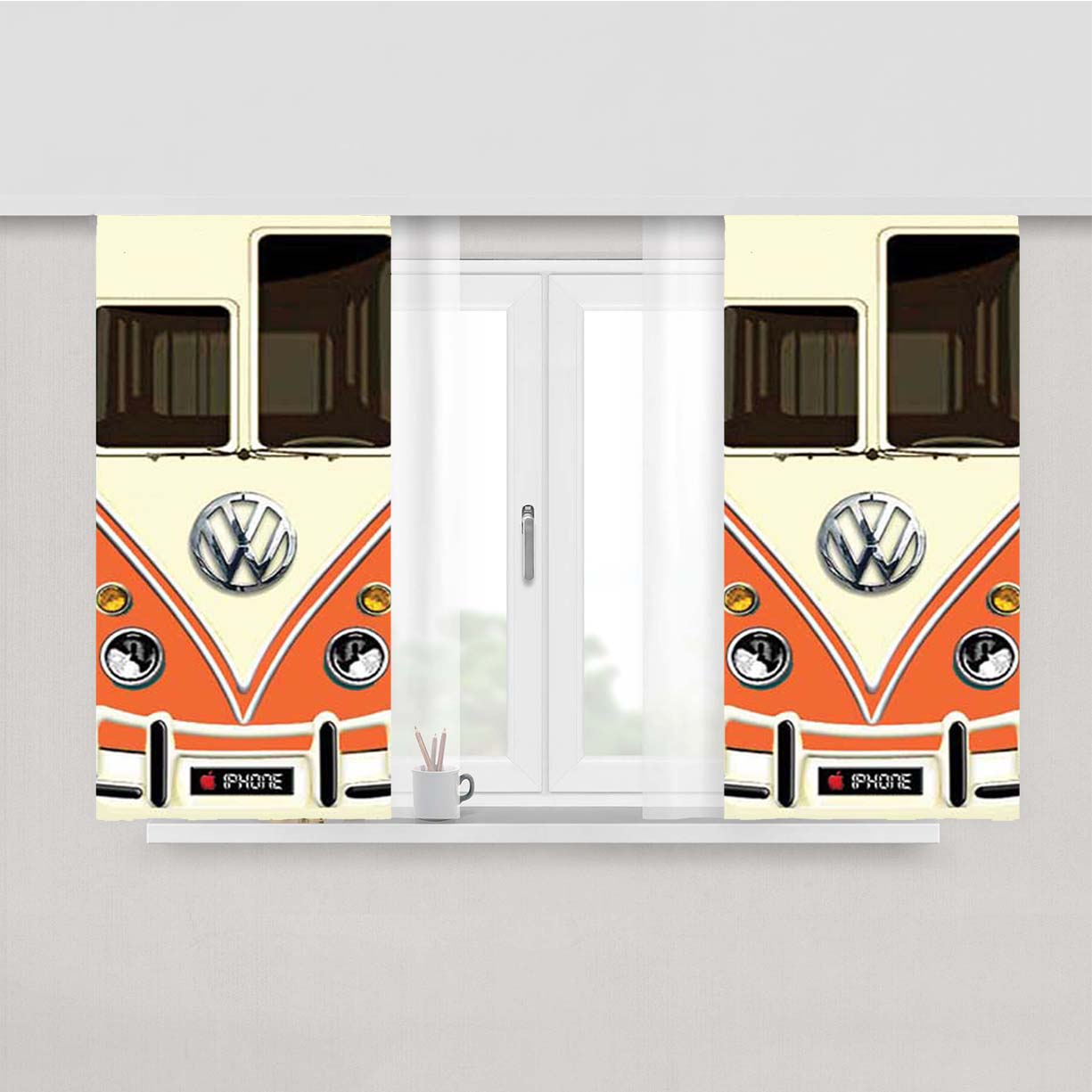 Volkswagon Designs Peach Skin Window Curtains