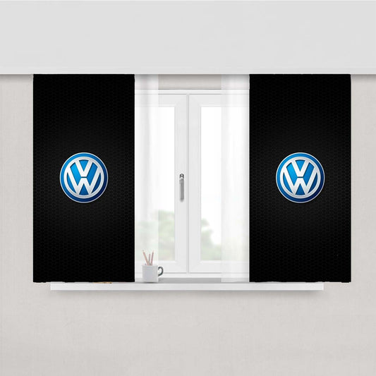 Volkwages Car Carbon Fiber Logo Wallpaper Peach Skin Window Curtains