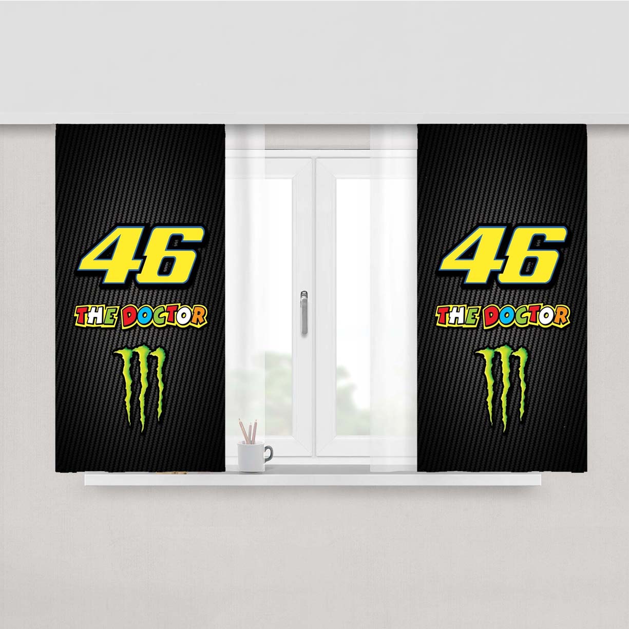 Vr 46 The Doctor Fiber Carbon Wallpaper Peach Skin Window Curtains