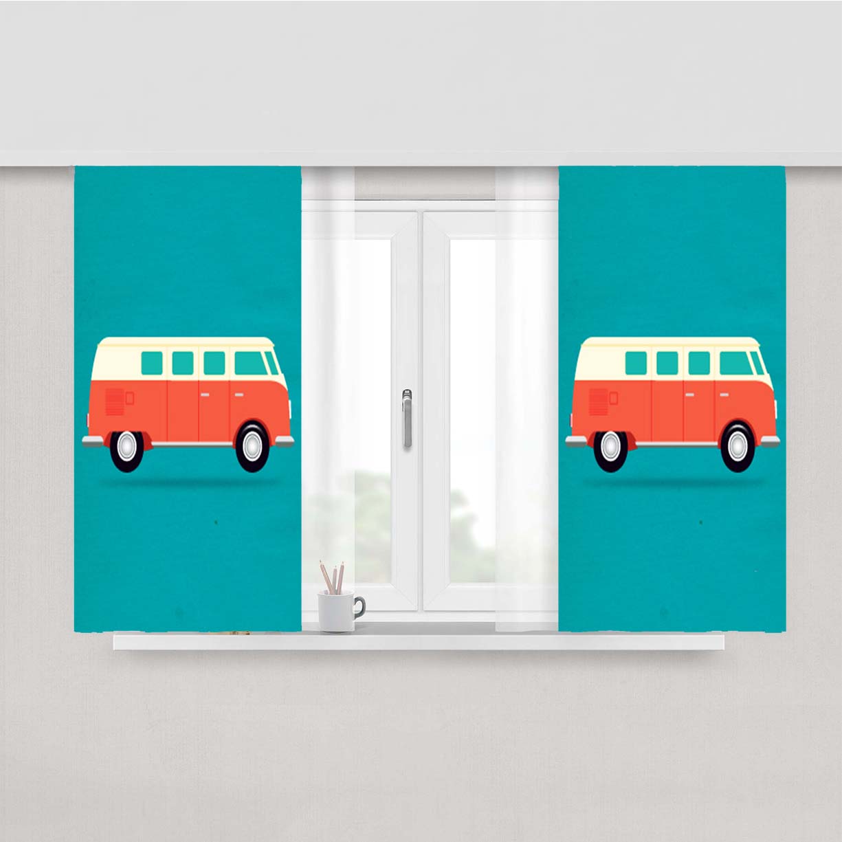 Vw Camper Peach Skin Window Curtains