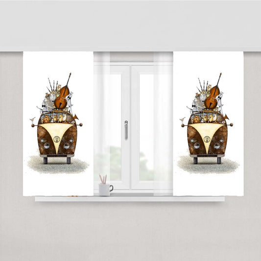 Vw Musical Peach Skin Window Curtains