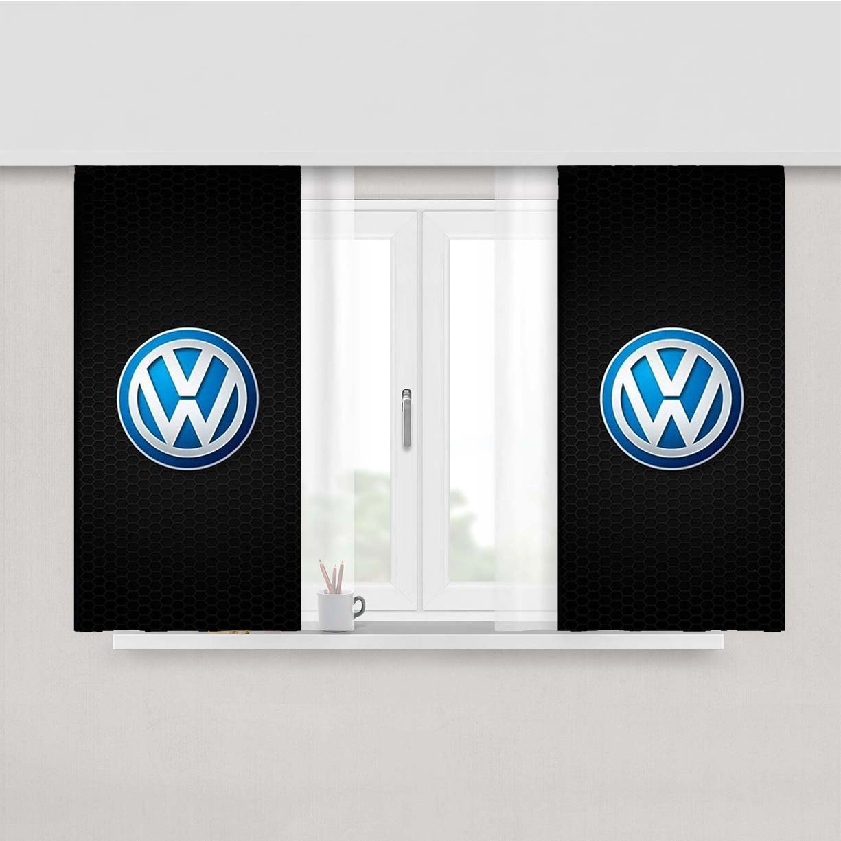 Vw Volkswagen Icon Peach Skin Window Curtains