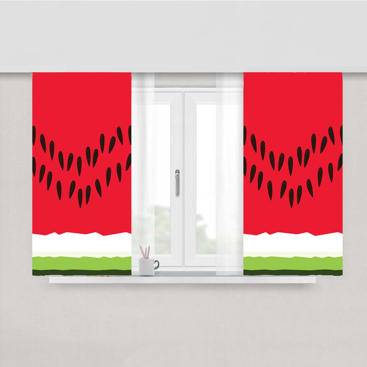 Watermelon Skin Pattern Peach Skin Window Curtains
