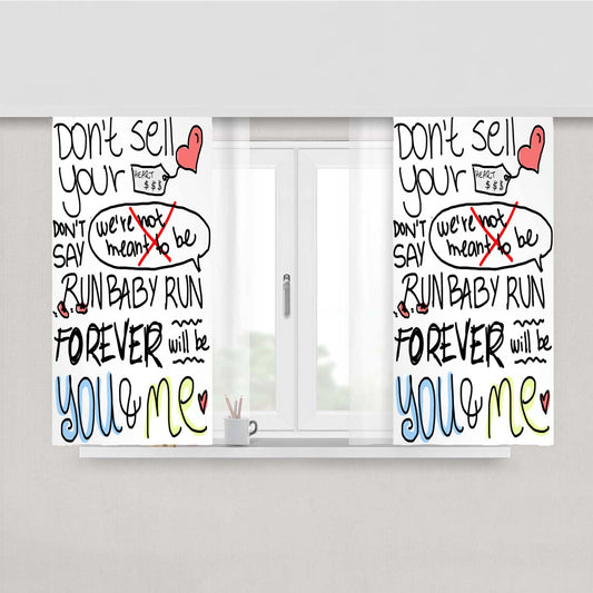 We The Kings Check Yes Juliet Lyric Cover Peach Skin Window Curtains