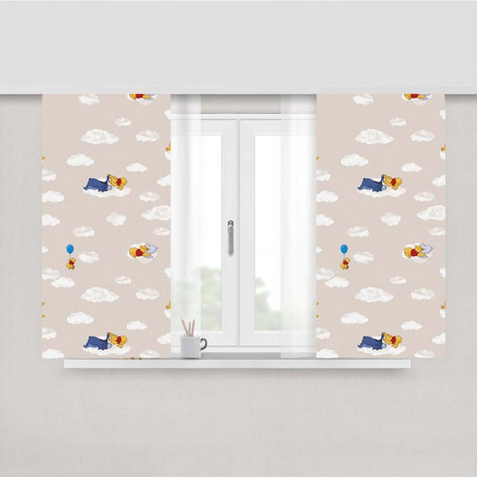 Winnie The Pooh Cloud Pattern Peach Skin Window Curtains