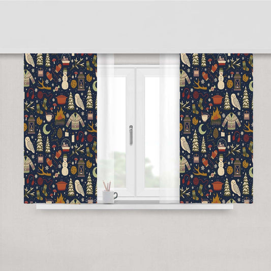 Winter Nights Peach Skin Window Curtains