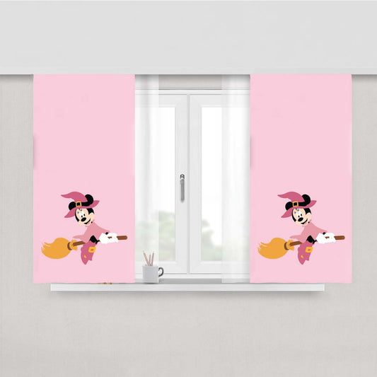 Witch Female Mouse Halloween Peach Skin Window Curtains