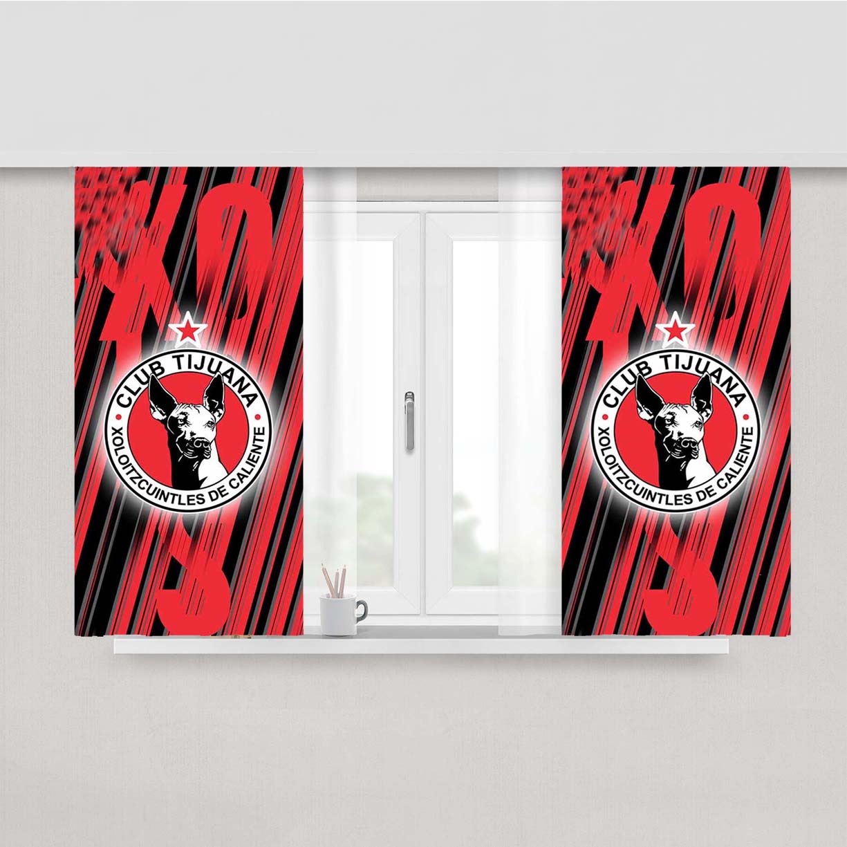 Xolos Tijuana 2 Peach Skin Window Curtains