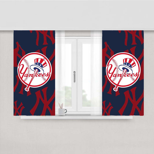 Yankees Peach Skin Window Curtains